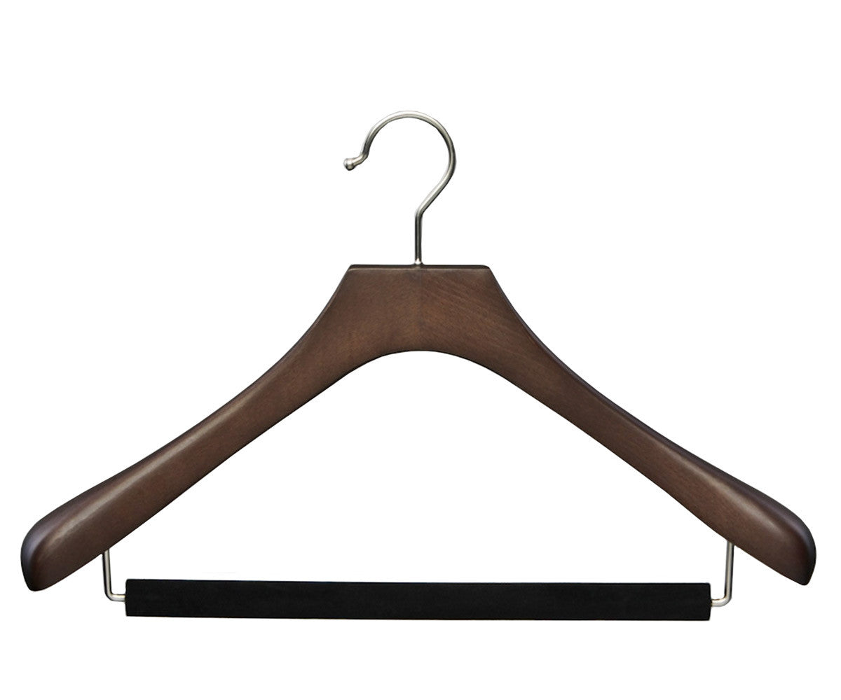 Wooden Suit Hangers with velvet trouser bar by Butler Luxury