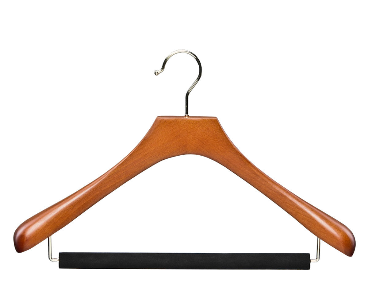Set of 4  Non Slip Trouser Hangers In Black Velvet Soft Touch