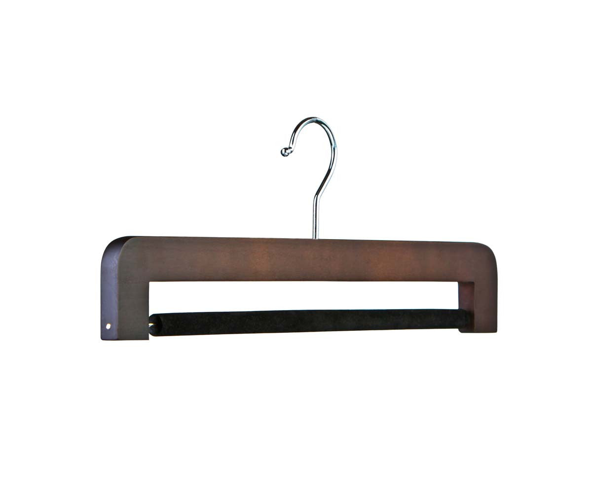Black Wooden Trouser Hanger with Drop Bar and Clips  Trouser hangers  Jacket hanger Wooden hangers