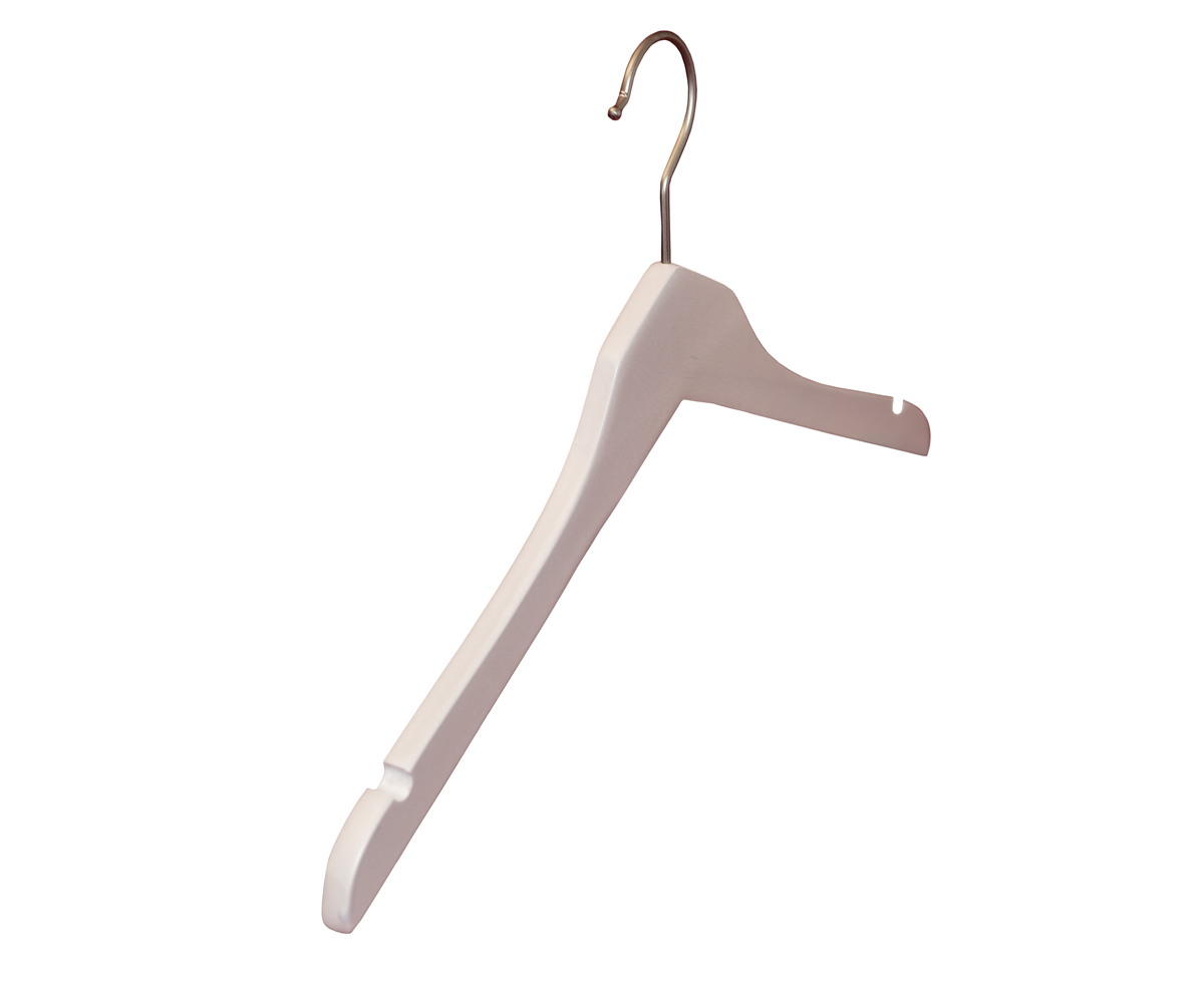 Case of 120 Slim Wooden Shirt Hanger w/ Notches Natural, 17-3/8 x 1/4 x 9-3/8 H | The Container Store