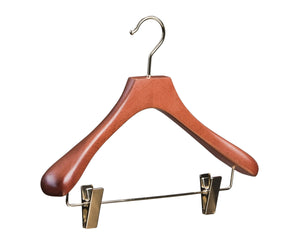 Butler Luxury Women’s Wood Suit Hanger avec pinces pour jupe ou pantalon