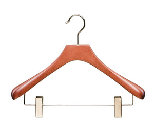 Butler Luxury Women’s Wood Suit Hanger avec pinces pour jupe ou pantalon