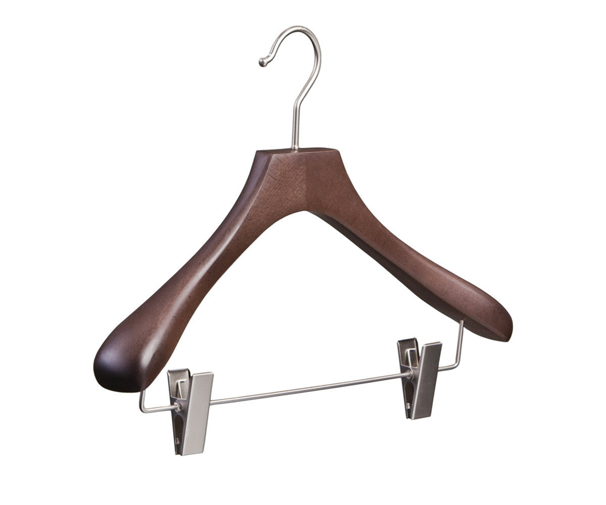 Womens Wooden Suit Hangers with clips by Butler Luxury Womens Wooden Suit Hangers with clips by Butler Luxury