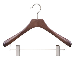 Butler Luxury Women’s Wood Suit Hanger avec pinces pour jupe ou pantalon