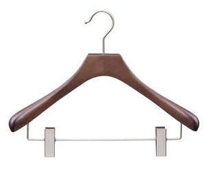 Butler Luxury Women's Wood Suit Hanger with skirt or trouser clips