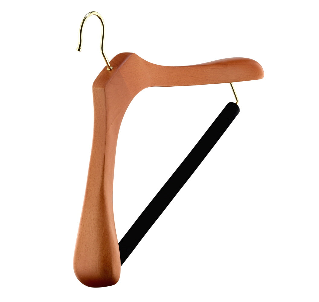 Men's Wooden Suit Hangers with Velvet Trouser Bar by Butler Luxury